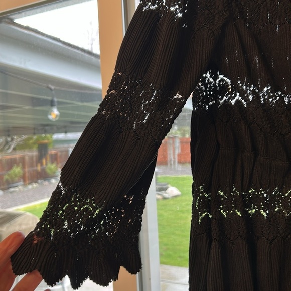 FREE PEOPLE FIRE ISLAND BLACK WOMENS SIZE M CINCH WAIST OPEN BACK KNIT TOP - Picture 6 of 13